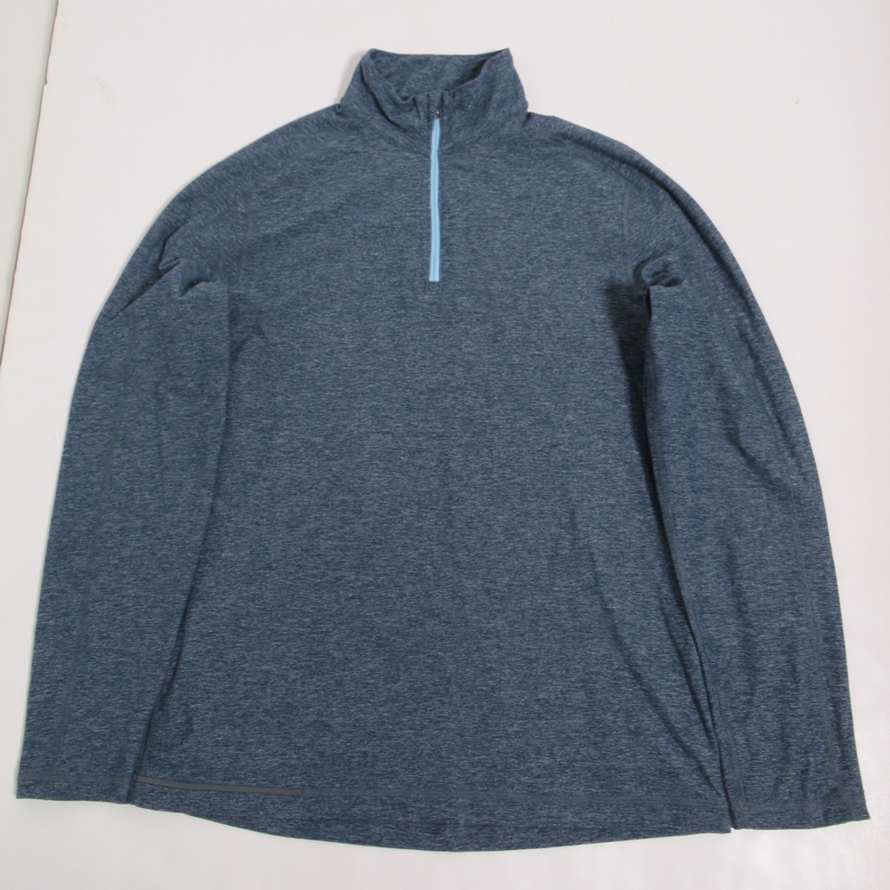 Lululemon Surge Warm 1/2 Zip *Silver Heathered Alberta Lake / Caspian Blue L